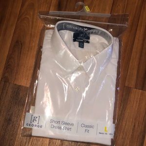 [g] George short sleeve dress shirt men’s L